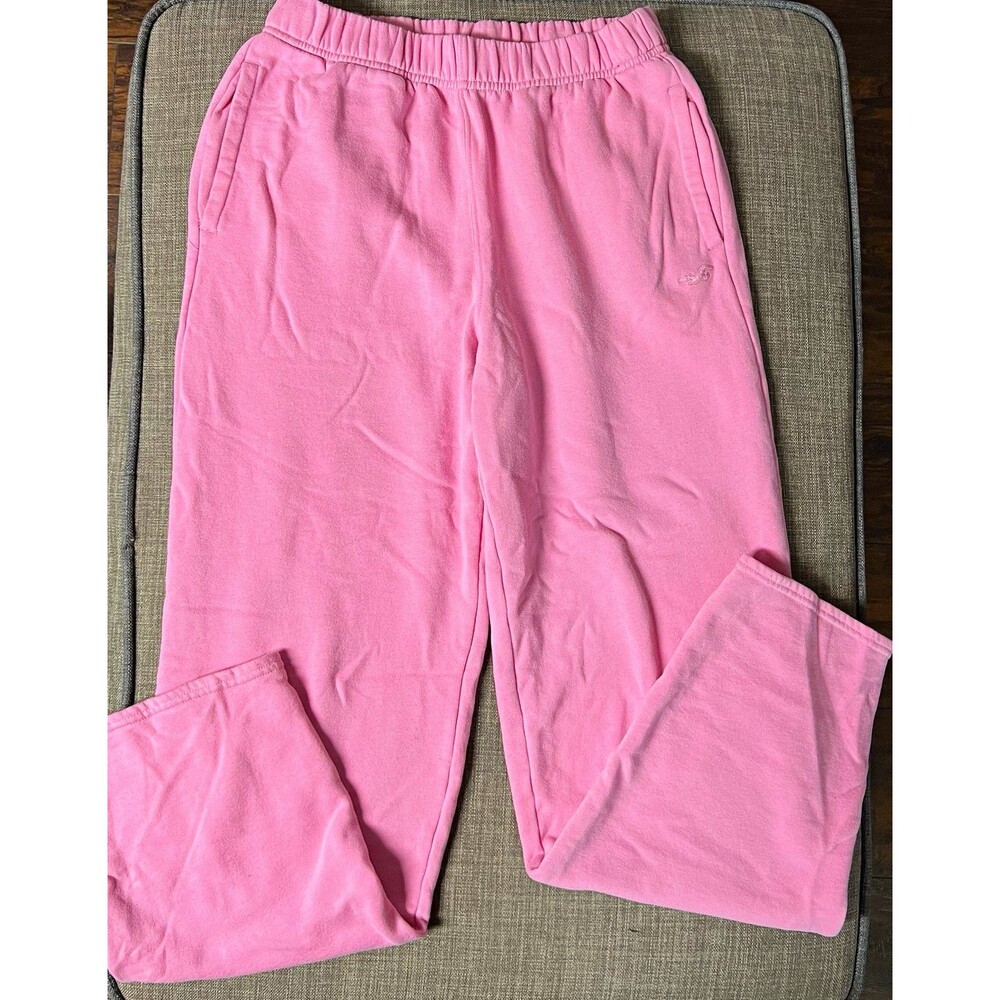 Hollister Womens Small Pink Wide Leg Fleece Sweatpants Baggy Lounge Pants